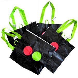 STOP & SHOP 4 Reusable Black Shopping Grocery Market Tote Bags NWT